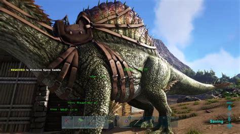 Spino saddle level - Craft Spino Saddle . To craft the Spinosaur Saddle, the following materials are required: 380 x Hide, 200 x Fiber, 45 x Cementing Paste, and 25 Silica Pearls. Craft the Spino Saddle at a Smithy. Spino Saddle Level . …